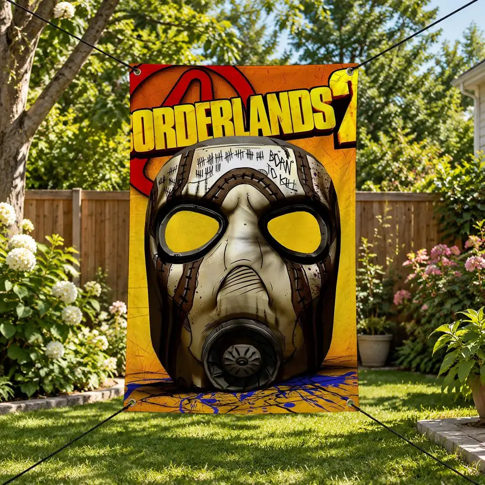 Game B-Borderlands Flags Vertical Wall Hanging for Bedroom Dorm Living Room Party Garage Camping