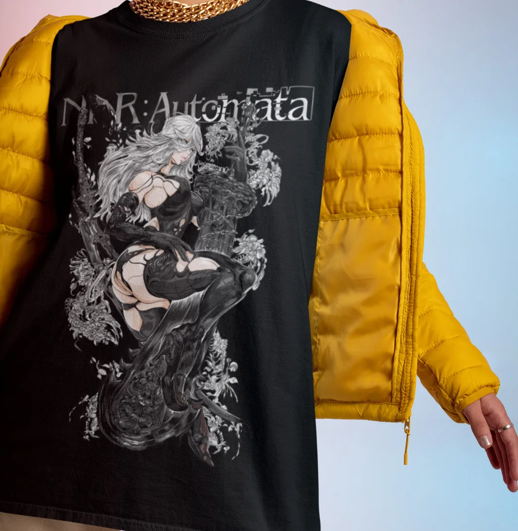 Nier Automata Shirt YoRHa A2 Tshirt Kaine 2B Anime Waifu Girl T-Shirt Emil Adam