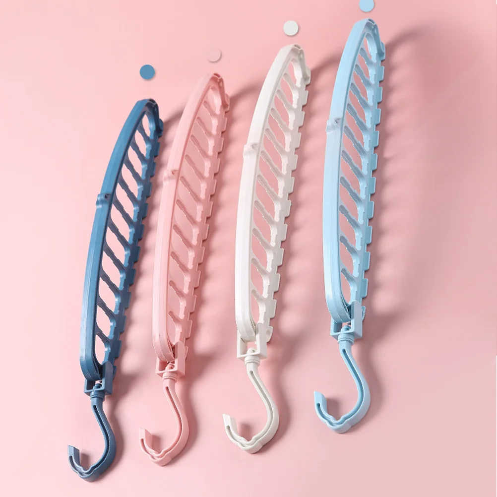 

2Pcs Foldable Hangers with 360 Degree Rotating Hooks Anti-Slip Drying Rack for Apartment Laundry Room Organization Lightweight