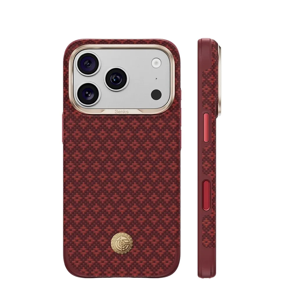 Origina BENKS ArmorEdge Red Case For iPhone 18 Pro Max Case Woven Aramid Fiber Case Built With Kevlar® Case For iPhone 18 Pro