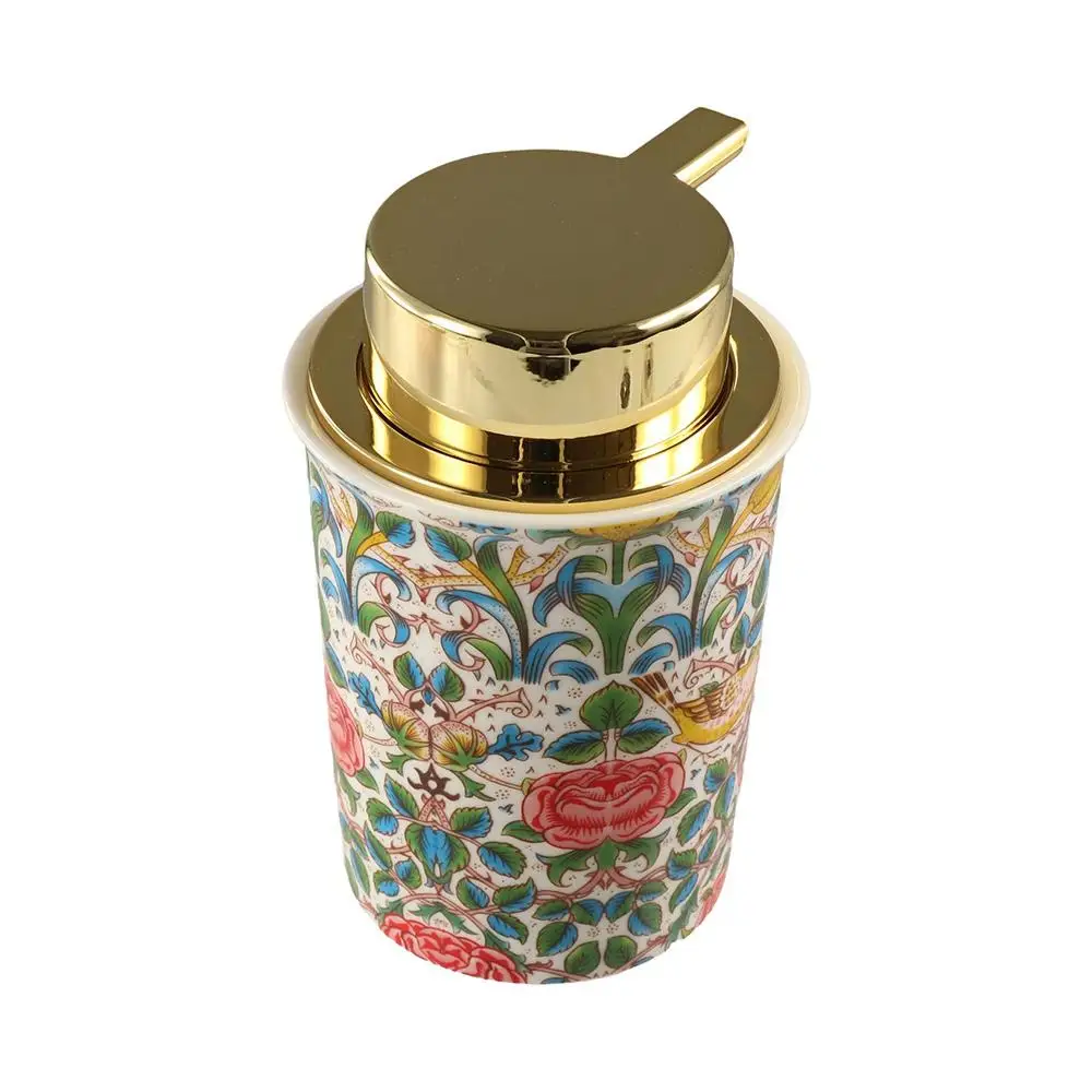 Floraler Dekorativer Keramik-Schaumseifenspender Luxuriöse Vintage-Flüssigseifenflasche Elegante 250ml Handseifenpumpflasche – Detail 2