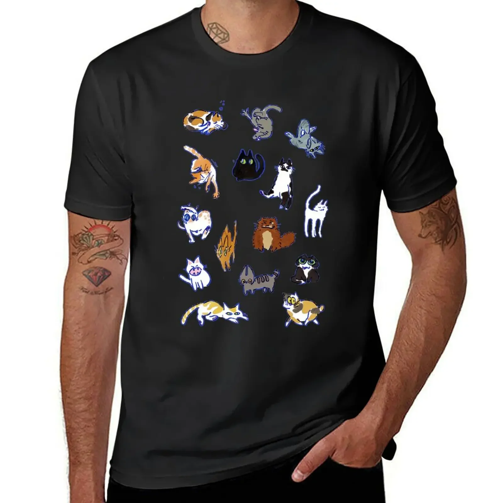 this is a sheet of cat T-Shirt boys whites graphic tee shirt sports fans new edition mens t shirt graphic