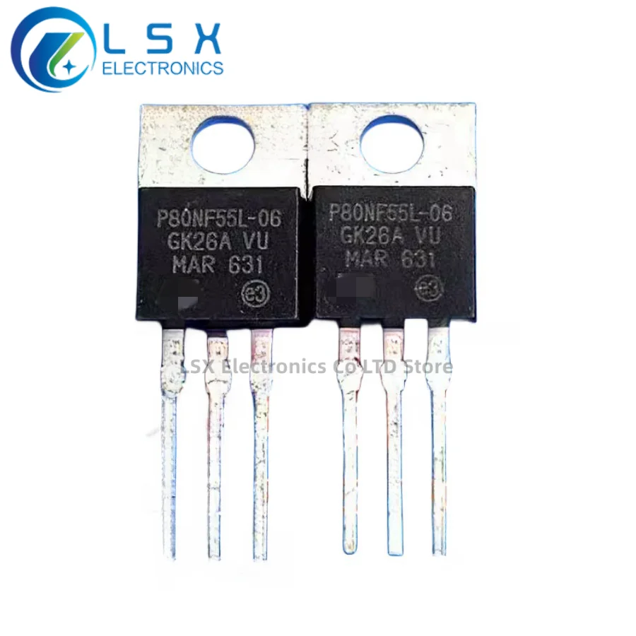 New Original 10PCS/Lot STP80NF55-06 P80NF55-06 OR STP80NF55-08 P80NF55-08 OR STP80NF55 P80NF55 80NF55 TO220 80A 55V Power MOSFET