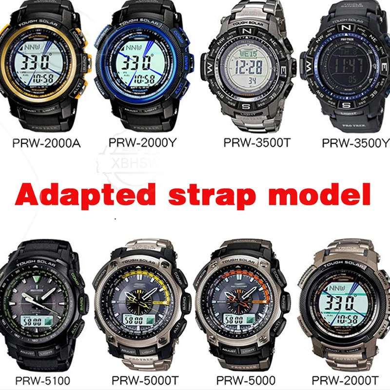 Resin Watchband For Casio Pro Trek Prg 260 500 Prw 2000 2500 5100 Strap Mens Waterproof Pin Buckle Bracelet Watch Accessories