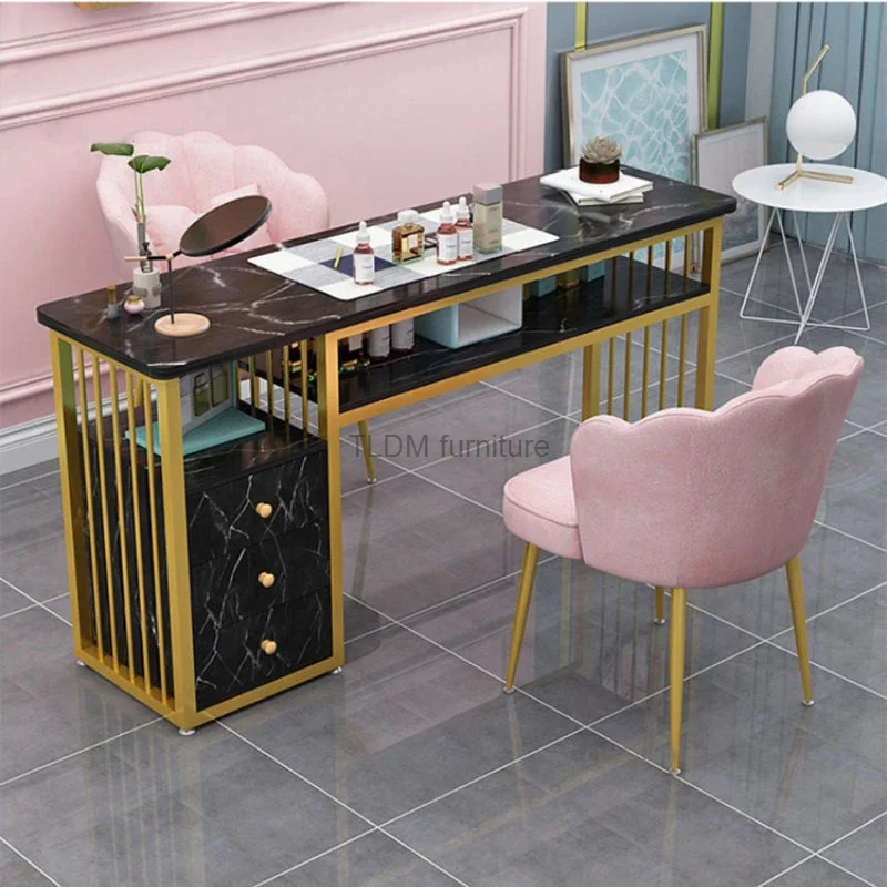 Muebles minimalistas modernos para salón de belleza, mesas de uñas de lujo, MESA DE MANICURA profesional única, mesa de uñas de moda C