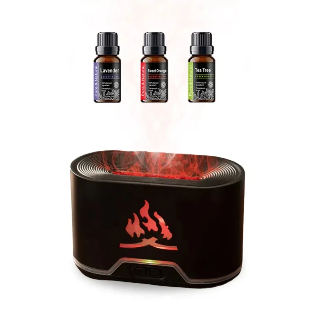 Smart Aroma Diffuser & Flameless LED Lamp | Bedroom Humidifier with 7 Color Night Light (USB Powered)