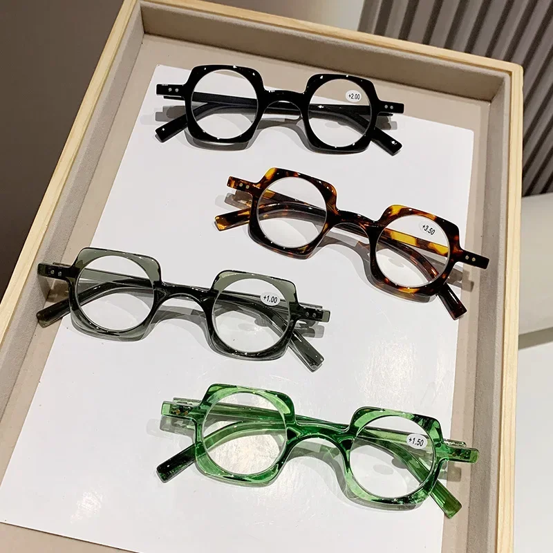 Anti Blue Light Presbyopia Glasses Restoration Antique Frame Concave Art Original Glasses Decorative Glasses with Prescription image 4