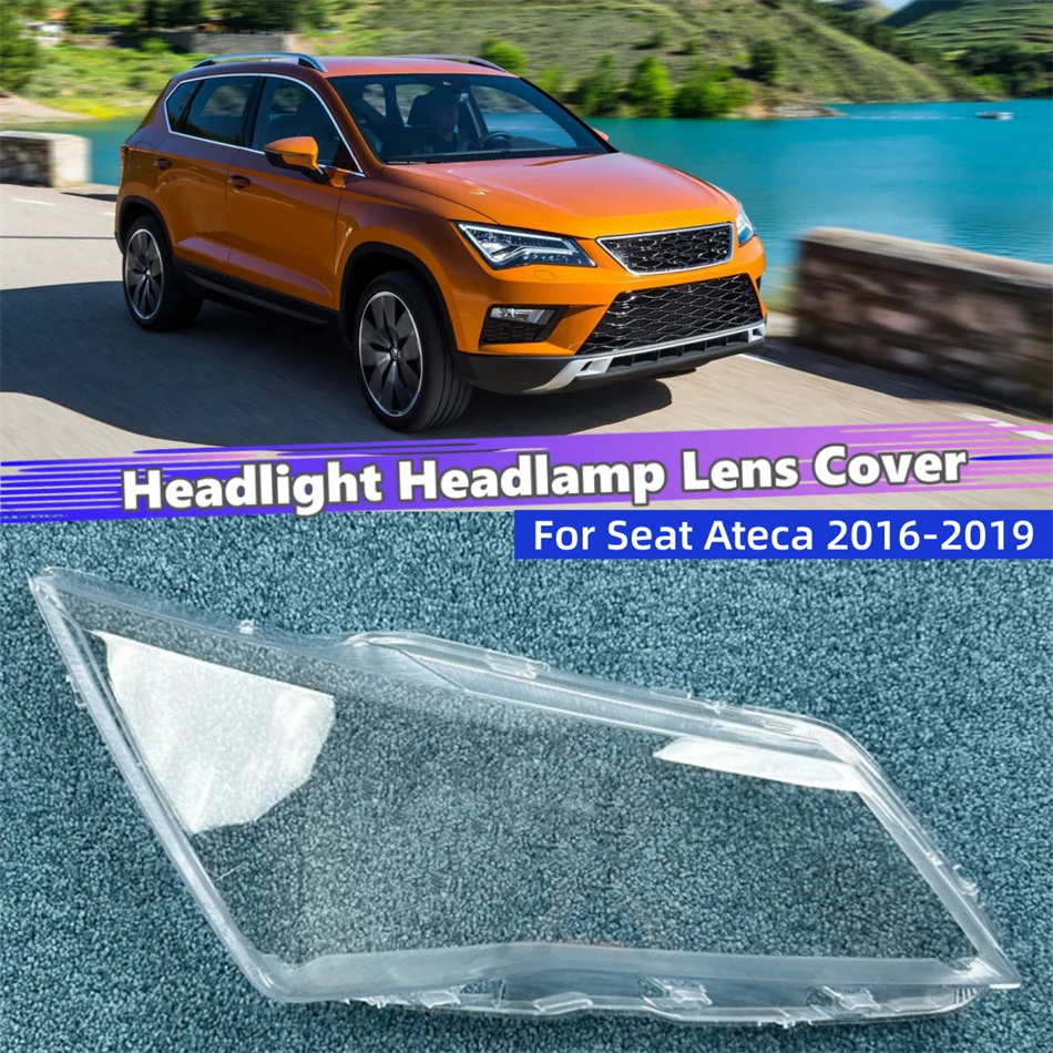 Image of Für Seat Ateca 2016 2017 2018 2019 Auto-Zubehör Lichtabdeckung Scheinwerfergehäuse Auto-Frontscheinwerfer-Linsenabdeckung Lichtschale