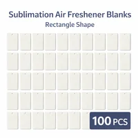 100/50 Piezas de Ambientadores Rectangulares para Sublimación con Bolsas OPP y Cordones para Colgar, Hojas de Ambientador para Coche para Impresión por Calor