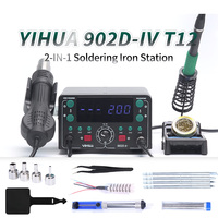 YIHUA 902D-IV 2-in-1 Hot Air Gun Rework Station T12 Soldering Iron SMD BGA Welding Tool Phone Repair Soldering Station