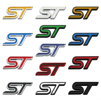 3D Car ST Rear Trunk Side Fender Emblem Badge Naklejka do Ford ST Logo Focus Fiesta Ecosport 2009-2015 Mondeo Focus2 Focus3 MK2