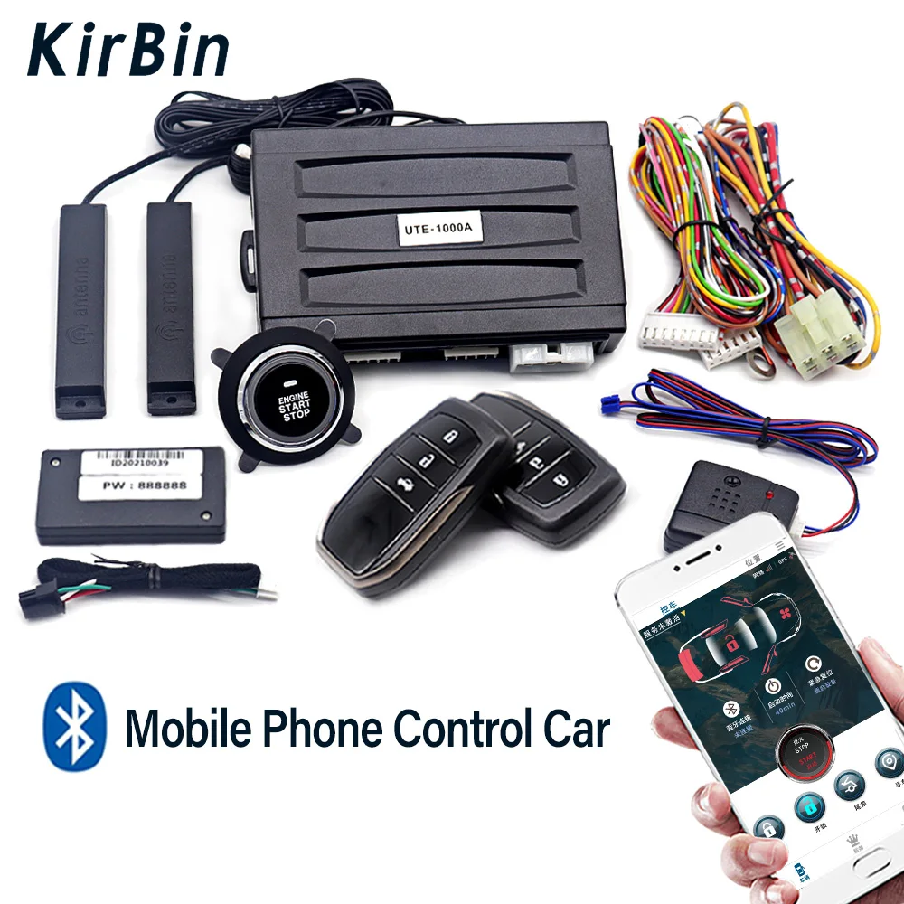 Universal Car Alarm AutoStart System APP Remote Control Engine Ignition Kit Push One Button Start Stop System Car Accessories