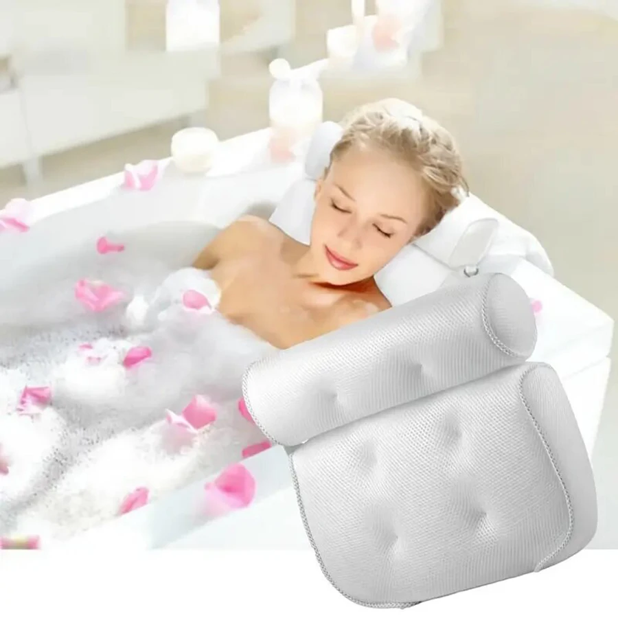 1. Nacken- und Rückenstützkissen für die Badewanne mit rutschfesten Saugnäpfen, Badewannen-/Badezimmerzubehör. – Detail 8