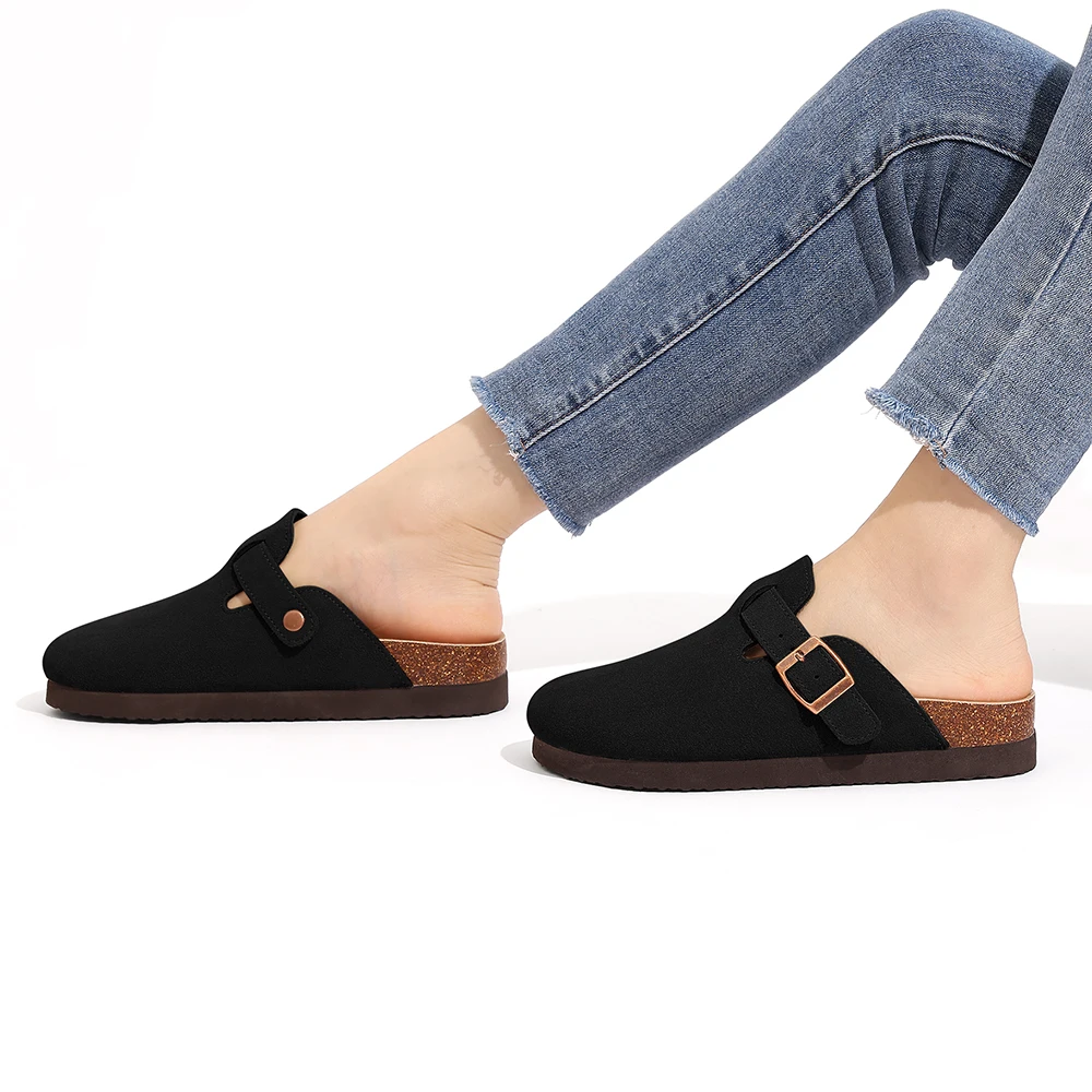 

Классические мужские сабо Goosecret с регулируемой пряжкой, замшевые сабо из коровьей кожи, пробковые сабо, тапочки, пляжные сандалии для отдыха на открытом воздухе