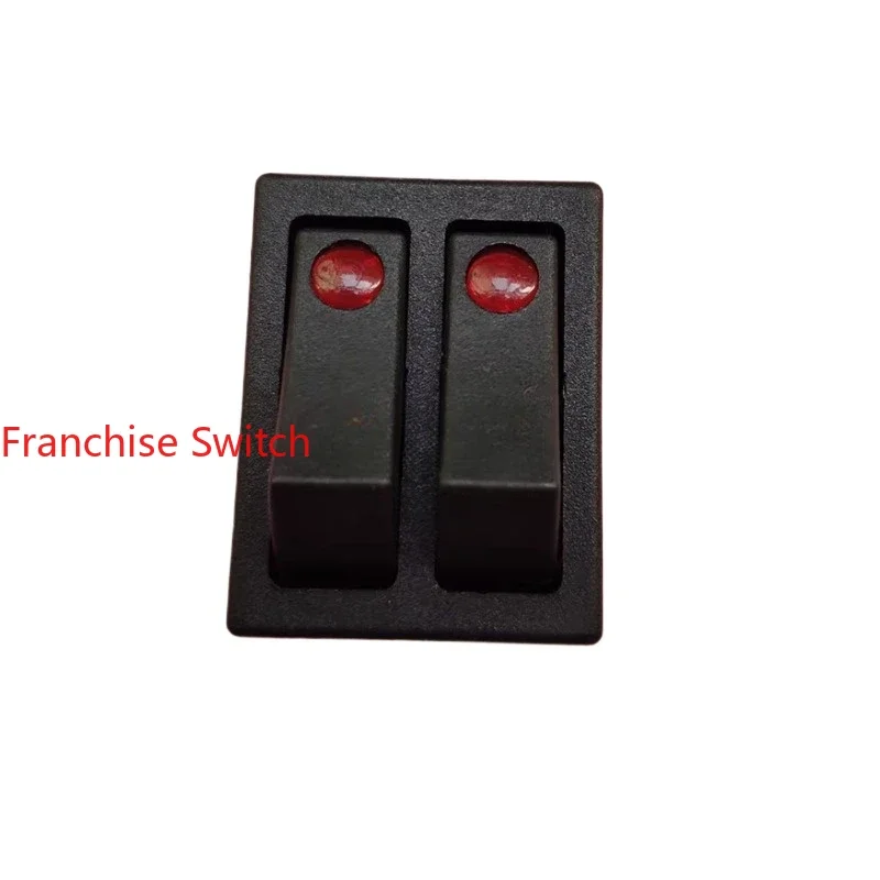 

10PCS Large ship type rocker switch R220 double with red round light, switch, silver touchpoint