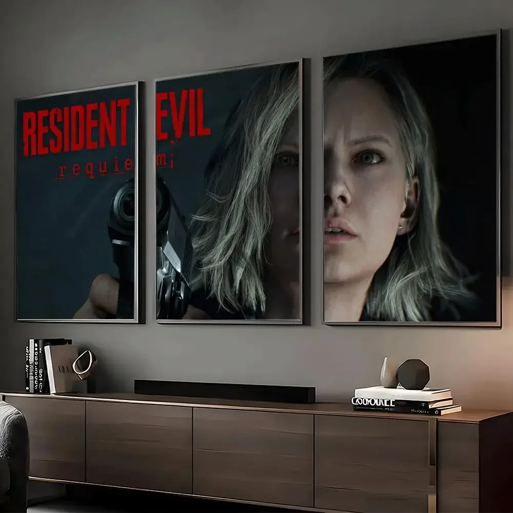 Game R-Resident Evil Requiem Painting Calligraphy Canvas Wall Art Print Set | Living Room Bedroom Aesthetics Decor Gift