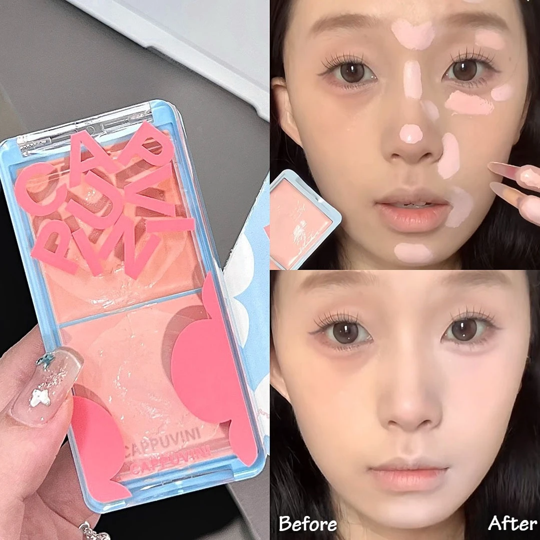 ครีมทาผิวกระจ่างใสสองสีชมพูไฮไลท์ผิวหน้าเนื้อแมทเพิ่มความกระจ่างใสยาวนานแต่งหน้าปาร์ตี้นักเรียนราคาไม่แพง