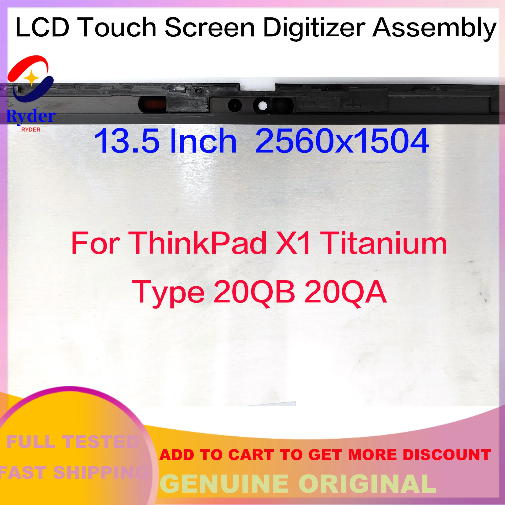 13.5 Inch LCD Touch Screen Digitizer Replacement Assembly For Lenovo ThinkPad X1 Titanium Type 20QB 20QA