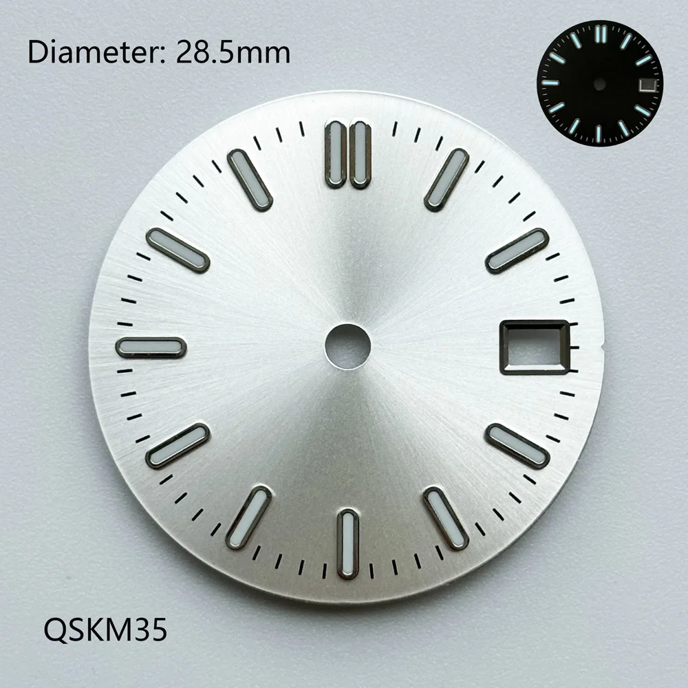 28,5 mm NH35-Zifferblatt, blau, grün, schwarz, Farbverlauf, Sunburst-Zifferblatt NH35, geeignet für japanisches NH35-Automatikwerk, kann das Logo anpassen