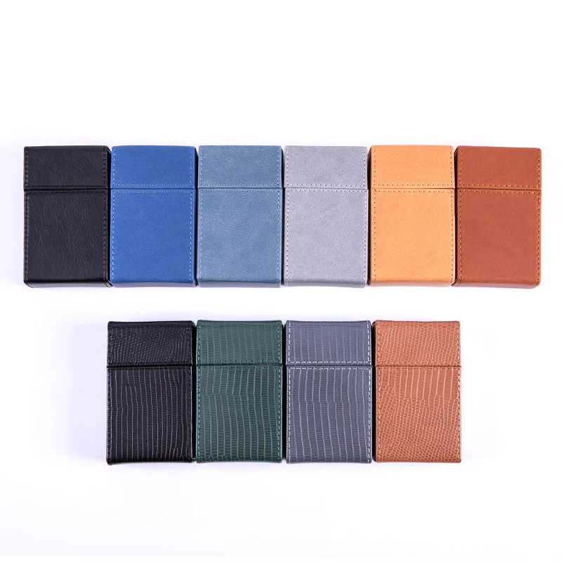 Black Cigarette Case Holds 20 King Size Cigarettes PU Leather Storage Box Smoking Accessories Gift for Men and Women