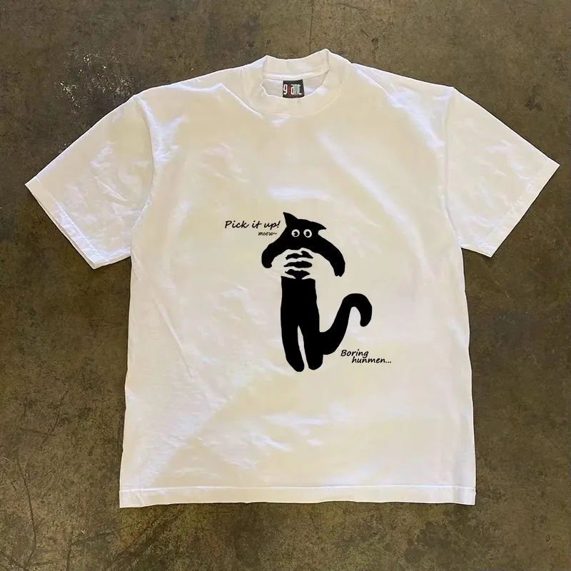 クリエイティブシンプルプリント原宿スタイルオーバーサイズトレンディピュアコットン260gリトルチェンストーリーマルチポケットハンカチ