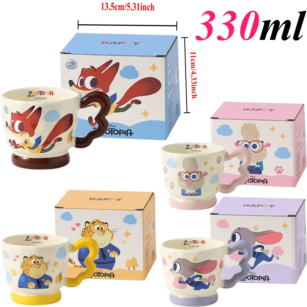

Милая керамическая кружка «Зоотопия», 330 мл, с изображением Джуди и Ника, подарочная упаковка, кавайная посуда для напитков, подарок на день рождения для девочек