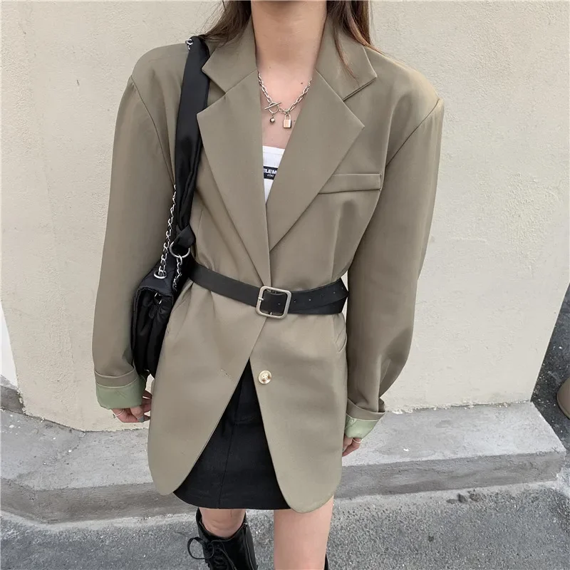 JMPRS Suit Jacket Women's 2022 New Korean style Oversize Design Casual Suit All Match Fashion Blazer Mujer Office Lady Coat