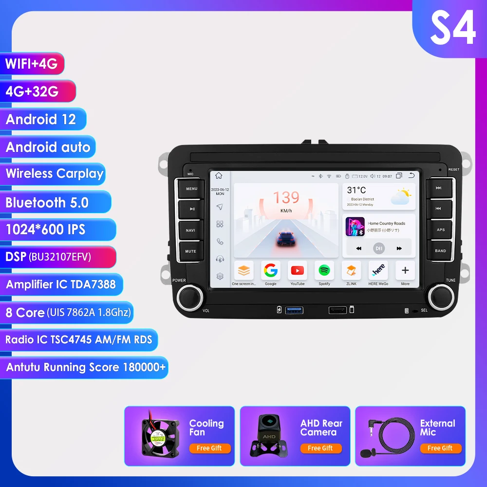 Autoradio Android voor VW POLO GOLF 5 6 Plus PASSAT B6 JETTA TIGUAN TOURAN SHARAN SCIROCCO CADDY Auto Multimedia Speler GPS USB