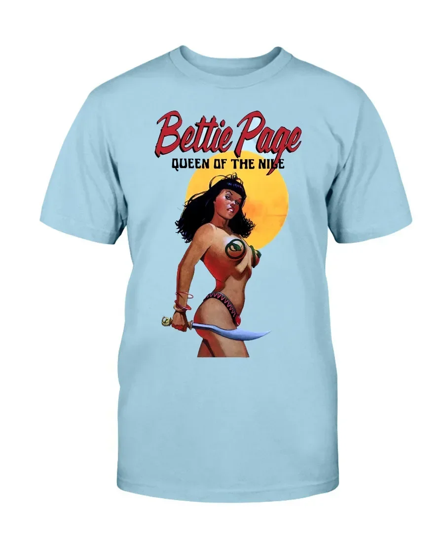 Bettie Page Gorgeous T-shirt LIGHT BLUE Short Sleeve All Sizes S-5Xl 1F167