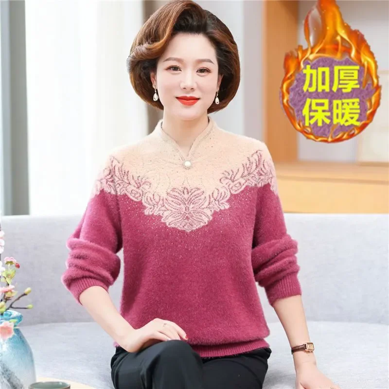 Maglioni da donna a collo mezzo alto Cappotto da donna Pullover di grandi dimensioni Top lavorato a maglia Maglioni lavorati a maglia ispessimento femminile primavera autunno