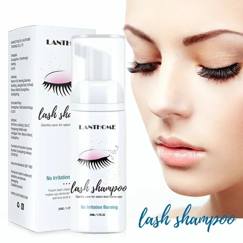 Professional Lash Shampoo for Eyelash Extension Eyelash Cleaning Foam for Home Use and Salon Use Foam Pump Bottle Lash Shampoo