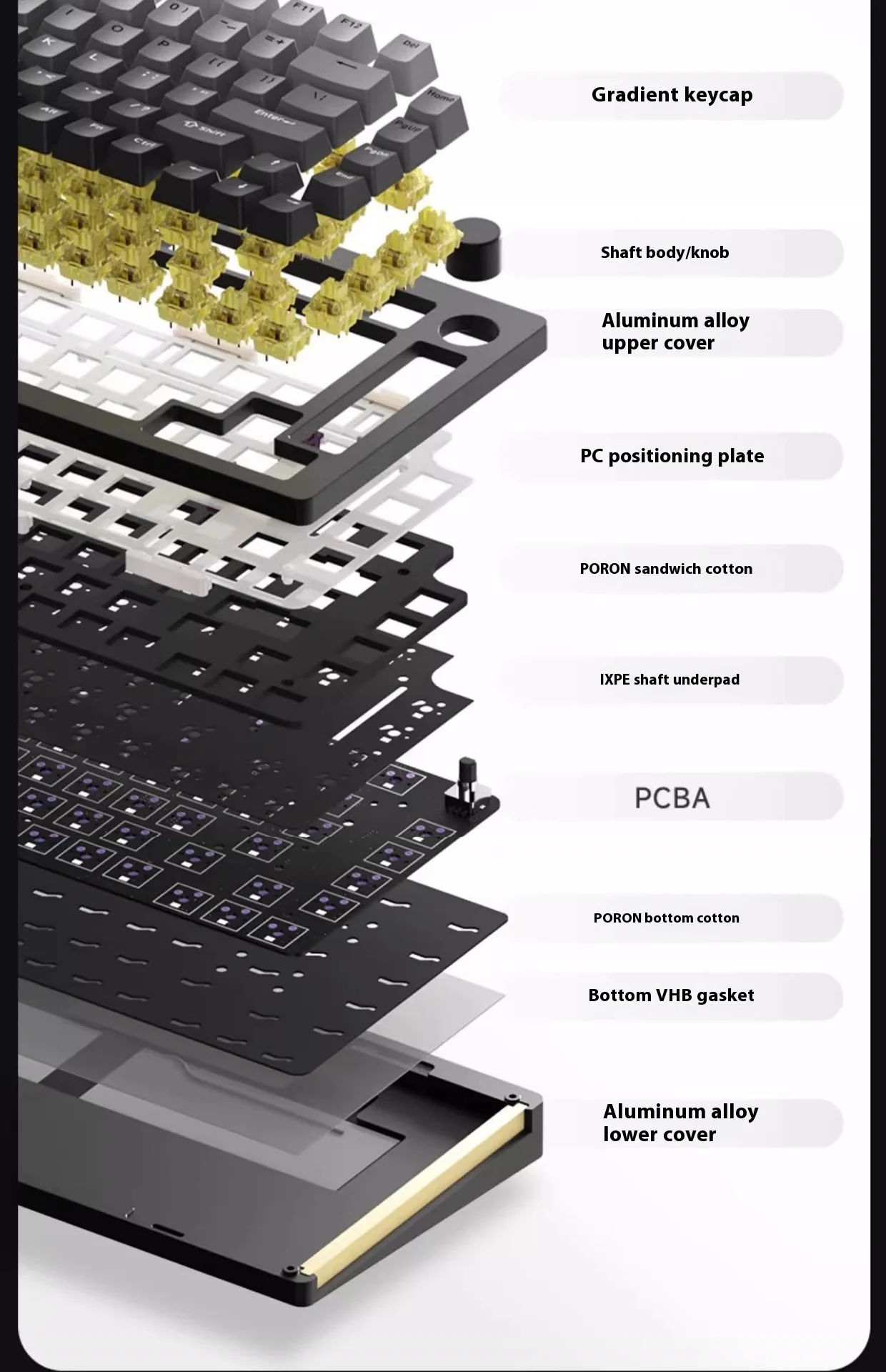 Imagem -06 - Three-mode Teclado Mecânico Tuono Alumínio Acabado Personalizado Hot-swappable E-sports Game Rgb 75 Monsgeek-m1w sp