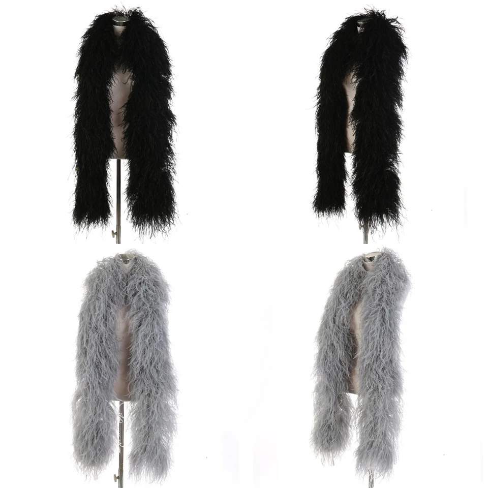 Châle en plumes d'autruche - Naturel - 2 mètres - Teinté - Décoration Châle en plumes d'autruche - Naturel - 2 mètres - Teinté - Décoration