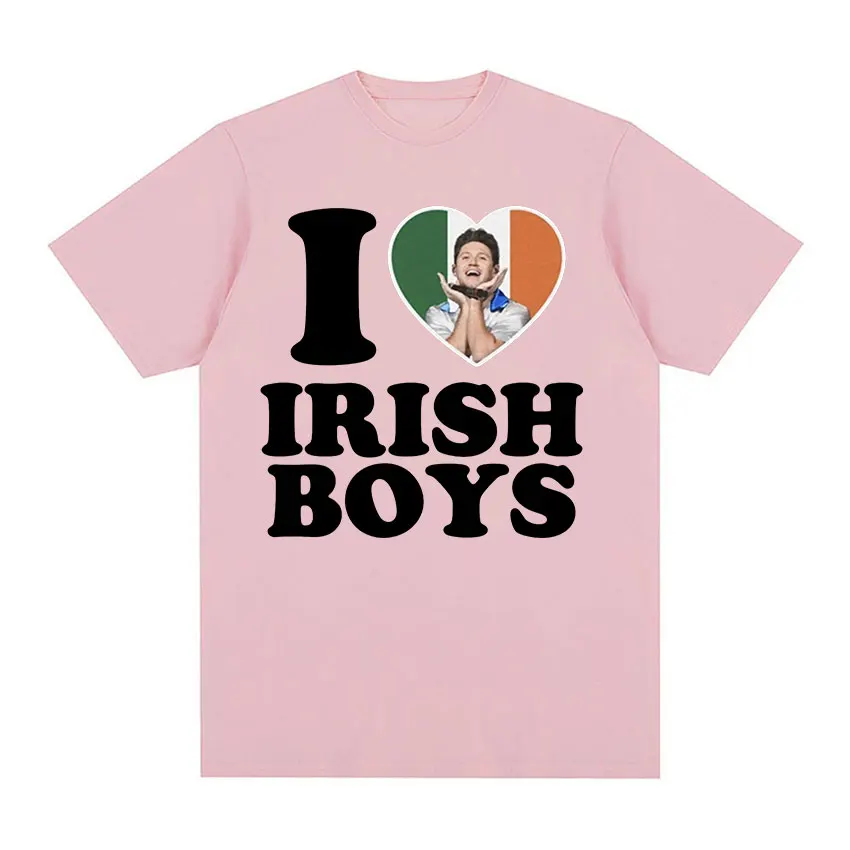 I Love Irish Boys Niall Horan Graphic T Shirt Men\'s Fashion High Quality Cotton T-shirts Summer Unisex Casual Oversized T-shirt