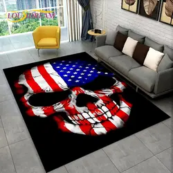 3D Gothic Horror Indian Skull Area Rug,Carpet Rug for Home Living Room Bedroom Sofa Doormat Decor,Kitchen Non-slip Floor Mat