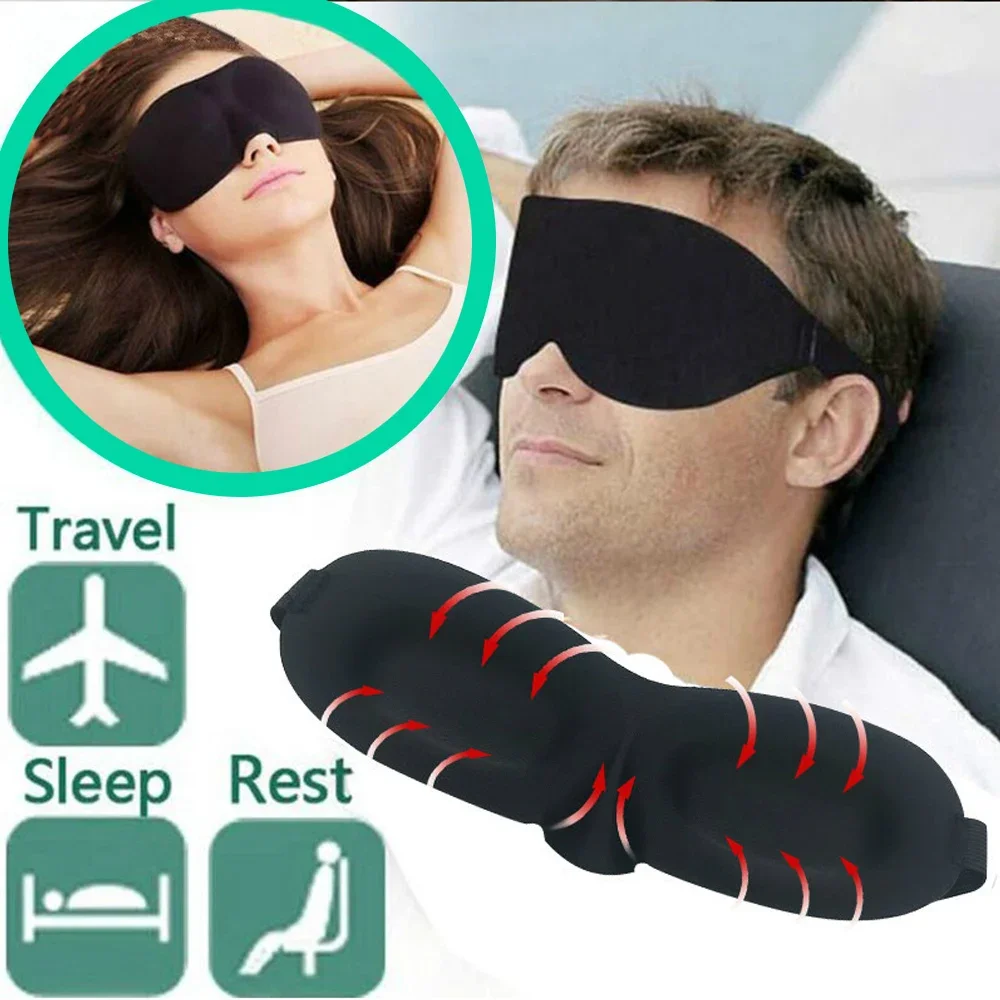 1pc 3d máscara de sono natural dormir máscara de olho sombra capa sombra olho remendo feminino e masculino macio portátil venda viagem eyepatch