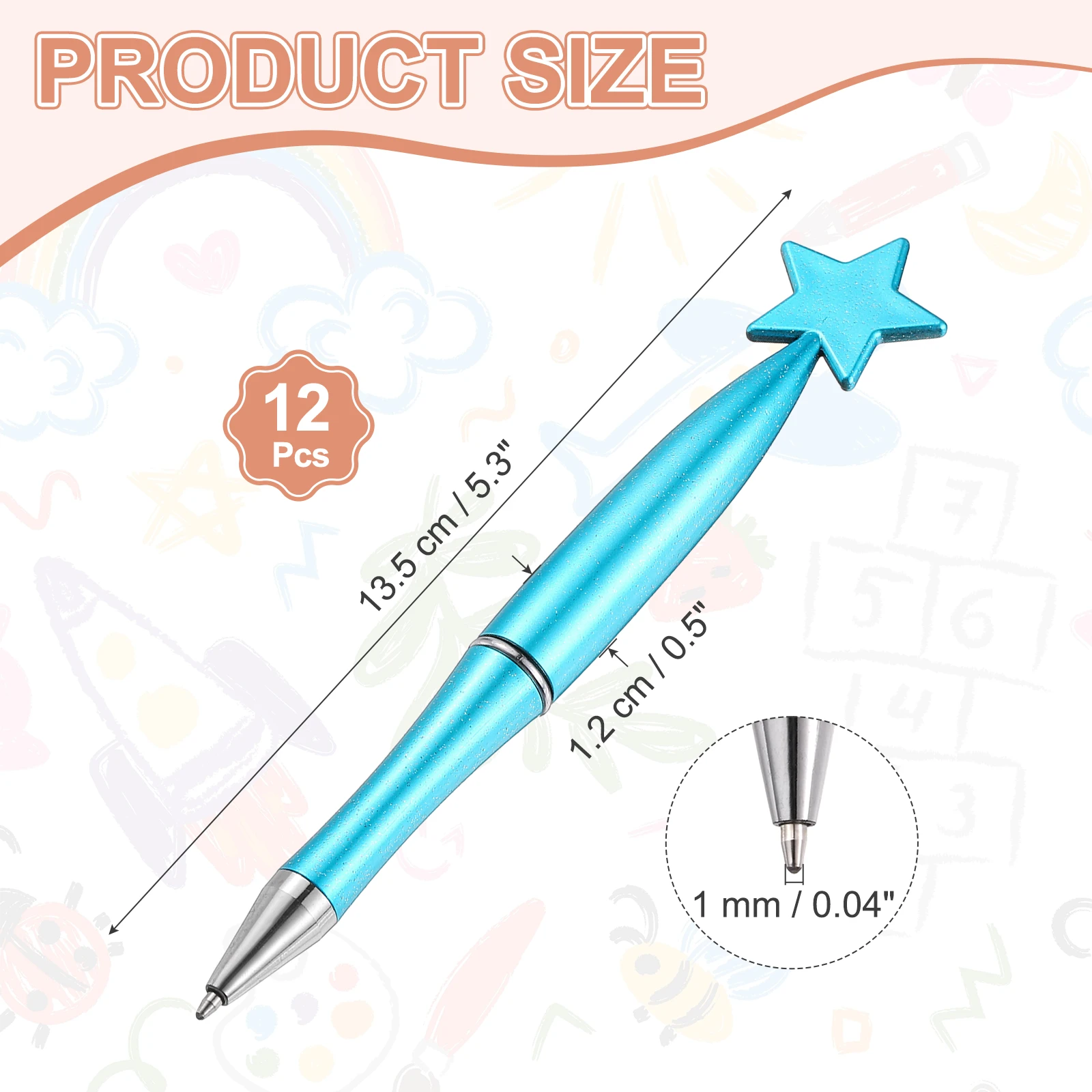 6/12Pcs Star Ballpoint Pens 1.0mm Tip Cute Twist Writing Pens Black Ink for Home Office Writing Supplies Wedding Party Gifts