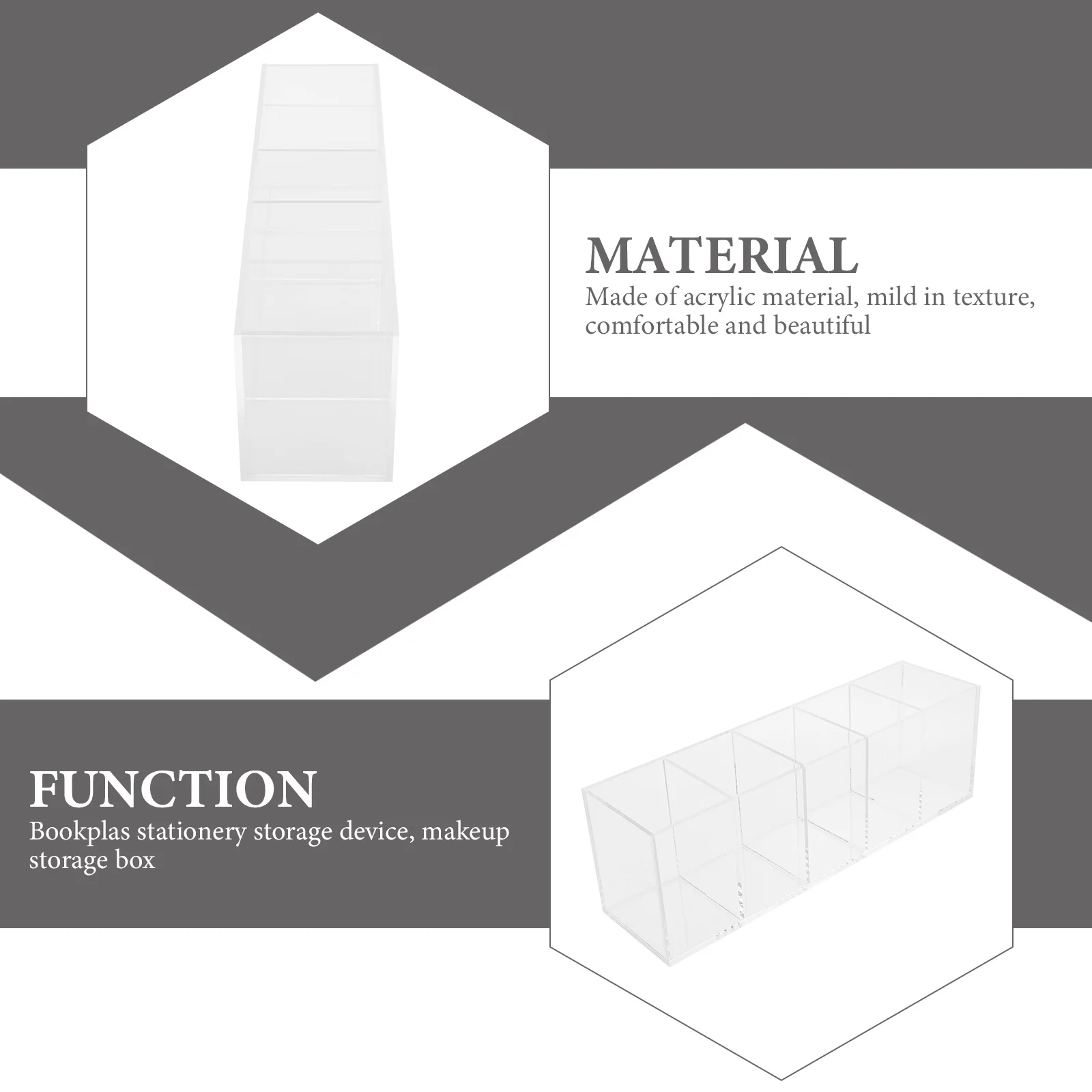 

Acrylic Pen Holder Stationery Organizer Desktop Storage Box Multifunctional Sundries Container For Home Office Makeup