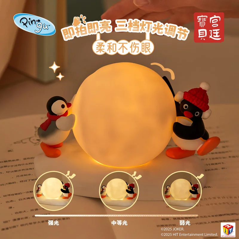 

Anime Pingu Mini Snowball Nightlight Room Ornaments Toys Cute Pingu Figurines New Year Christmas Birthday Gift Atmosphere Lamp