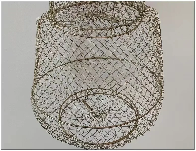 Tragbare Draht Fisch Käfig Outdoor Faltbare Fisch Korb Garnelen Korb Fischernetz Fisch Eimer Langlebig Fischernetz Angeln Accessori – Detail 1