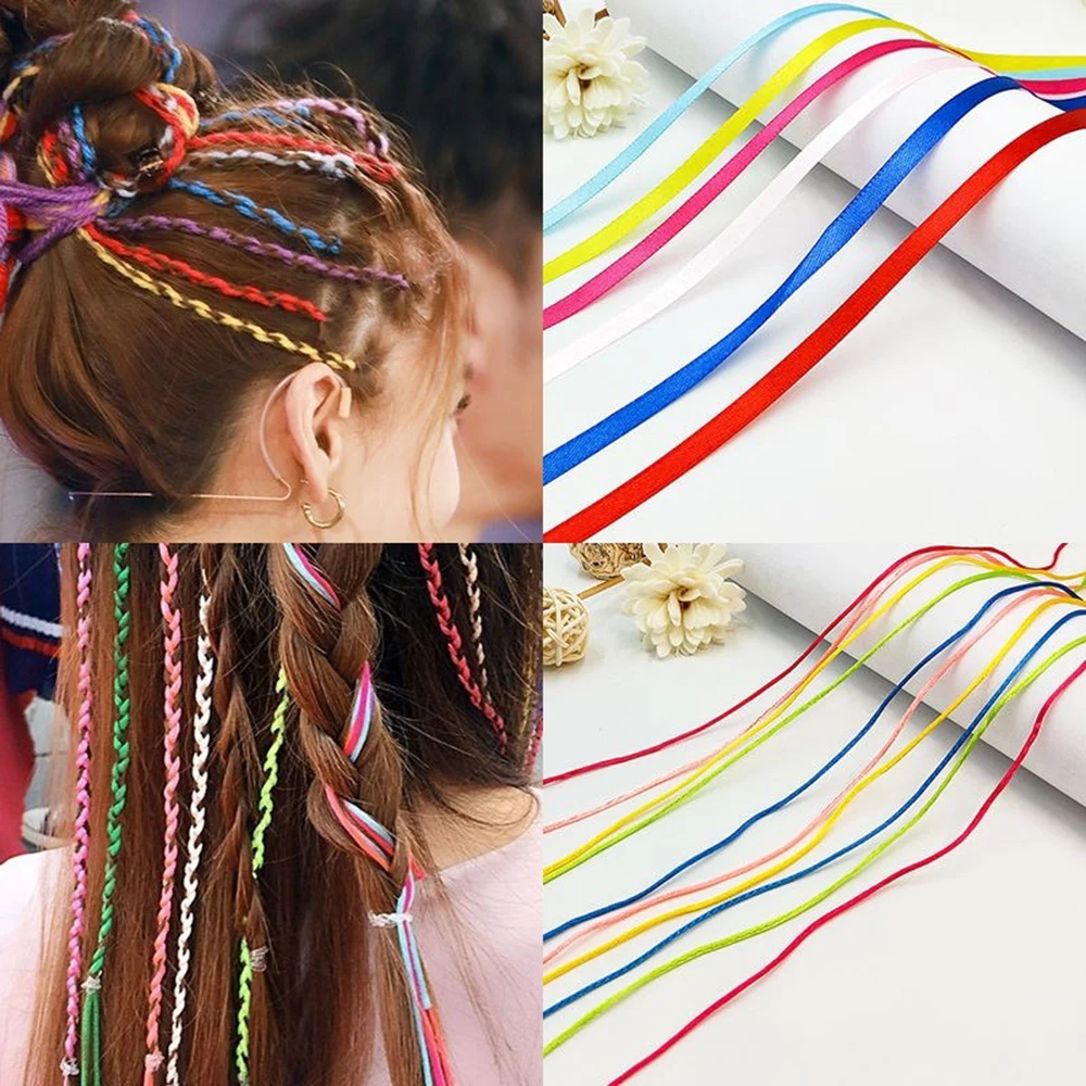 Mix Color Twist Knitting Hair Braided Handmade Ribbon Woven Rope Braided DIY Braiders Hair Styling Tool Accessories