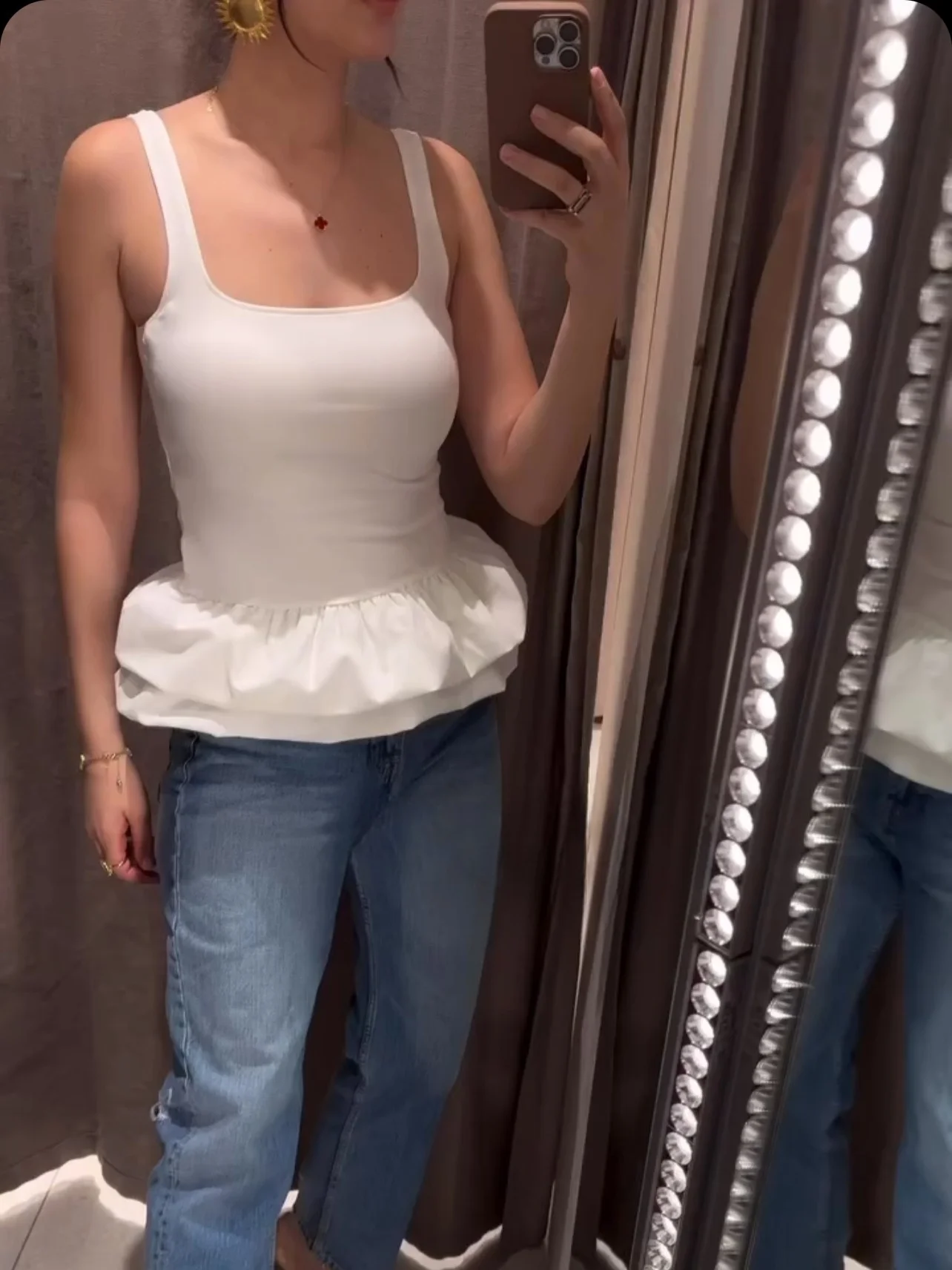 

Women's Slim Fit Backless Patchwork Top Square Collar Shoulder Strap Loose Summer Fashion Sexy Temperament Casual Top