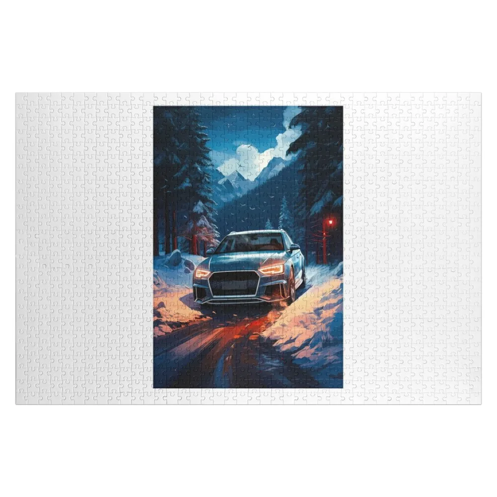 

Audi RS3 In Snow Forest, Minimalist Lighting and Mountains Jigsaw Puzzle Name Wooden Toy Wooden Adults Children Puzzle
