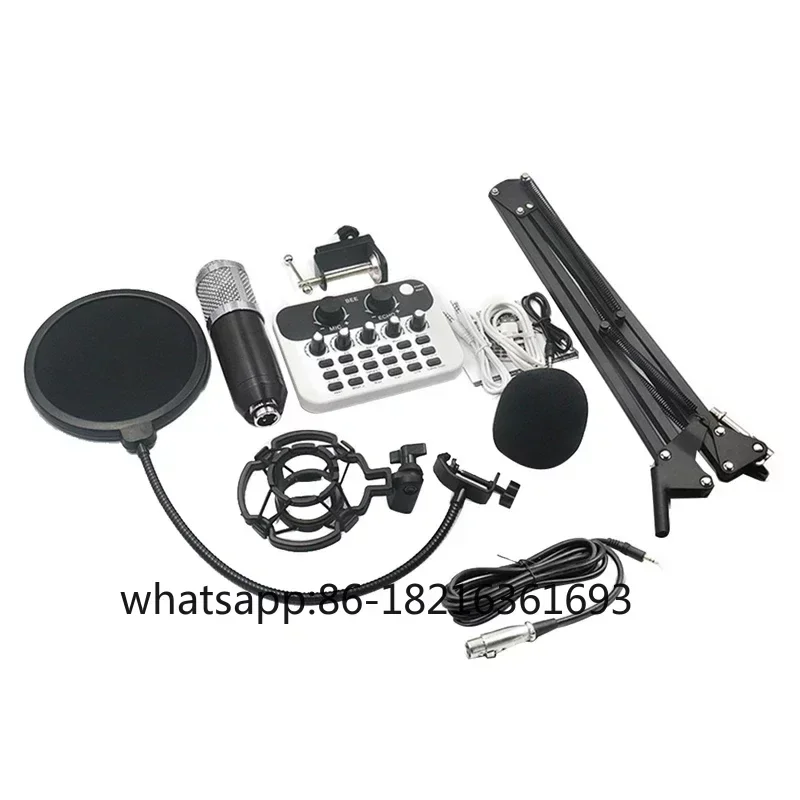 

For PC, computer, telephone, broadcast recording, live sound card, audio interface, mixer, V8 with microphone
