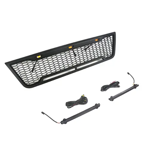 4x4 Off Road Auto Exterior Parts Car Front Upper Grille Cars Grill Trim With Led Light Fit For Ford E150 E250 E350 2003-2007