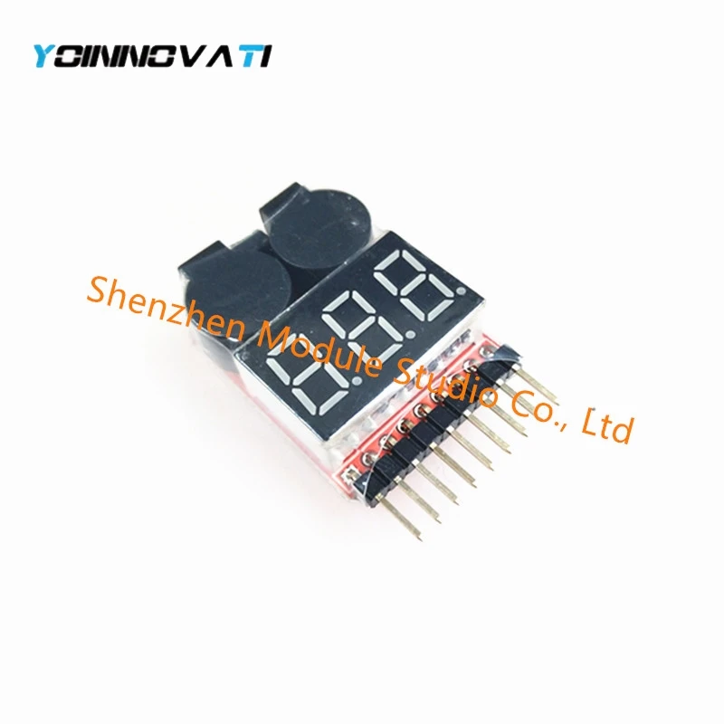 YT 1PCS  2 IN 1 1-8S Lipo/Li-ion/Fe Battery Voltage Tester Low Voltage Buzzer Alarm Checker For Vehicles & Remote Control Toys