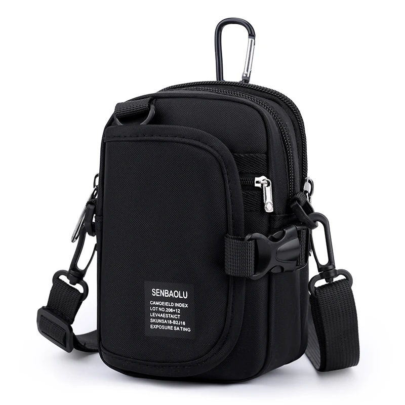 Men Mini Crossbody Sling Messenger Bag, Waterproof Zipper Multi Pocket Bag for Outdoor Travel Sports Hiking Daily Casual Use