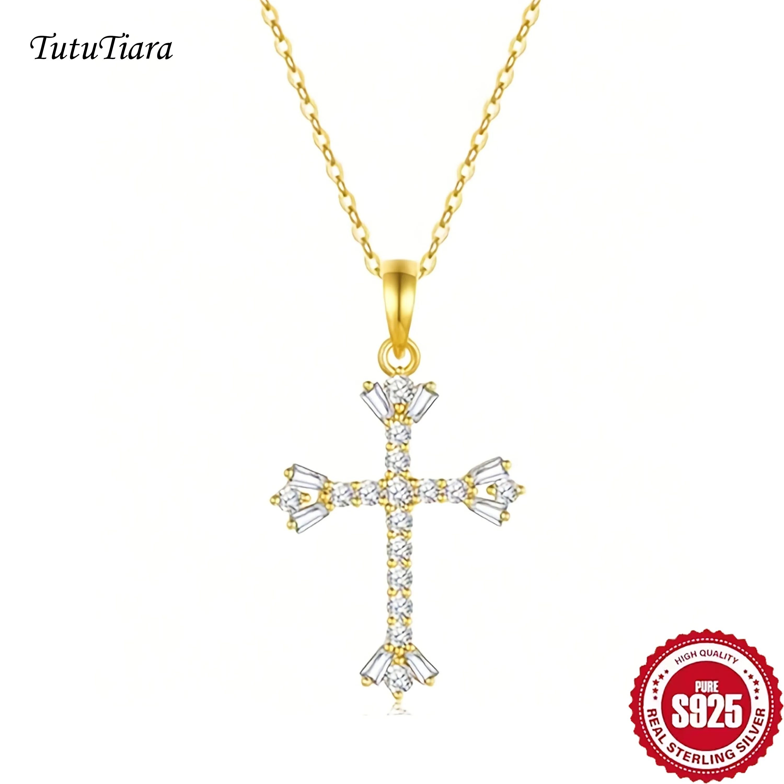 

Серебряные подвески-кулоны из стерлингового серебра, гипоаллергенные, модные украшения, регулируемая цепочка-чокер, кулон-крест на удачу