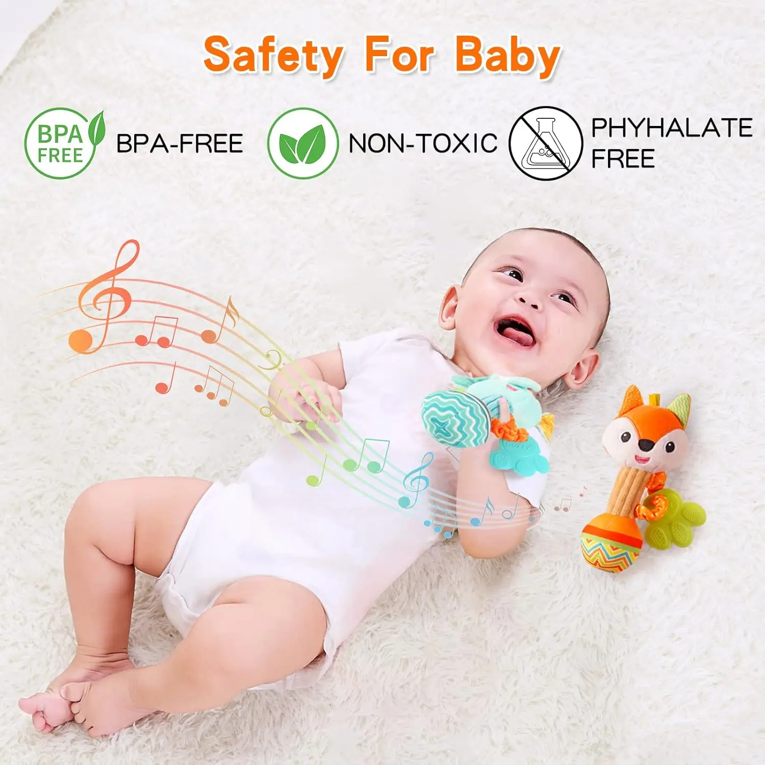 Sonagli per bambini Morbida presa a mano Shaker sensoriale Giocattoli per la dentizione per neonatiGiocattoli animali di peluche sensoriali per 0 12 mesi Giocattoli per neonati Regali