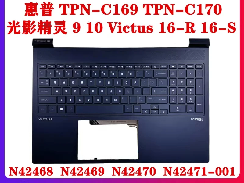 For HP, Light and Shadow Genie 9 10 Victus 16-R 16-S TPN-C169 C170 C Case RGB Backlit Keyboard N42468 N42469 N42470 N42471-001